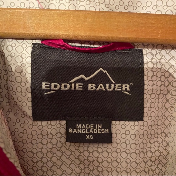 Eddie Bauer Rain Jacket Pockets Hooded Bright - Picture 8 of 8